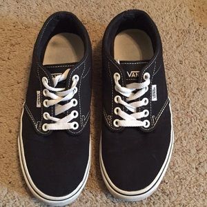 Black and white lace up Vans